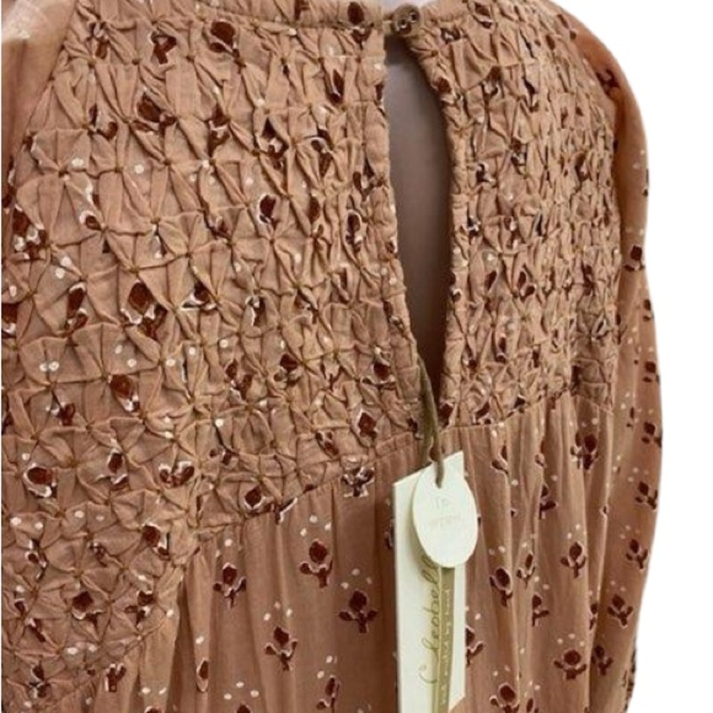 NWT Cleobella Brand organic Kaftan Dress  S 100%‎ cotton hand stamped fabric  M?